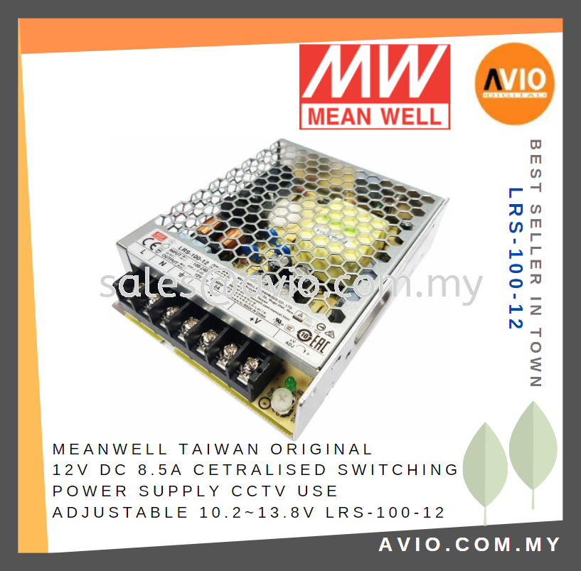Meanwell Mean Well Taiwan Original 12V DC 8.5A Centralized Switching Power  Supply CCTV use LRS-