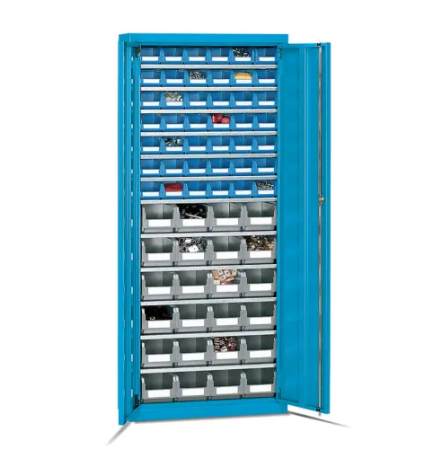 700 x 270 x 1750(h)mm Professional Heavy Duty 12-Shelf Parts Storage Cabinet with Doors and Lin Bins (Model 4)