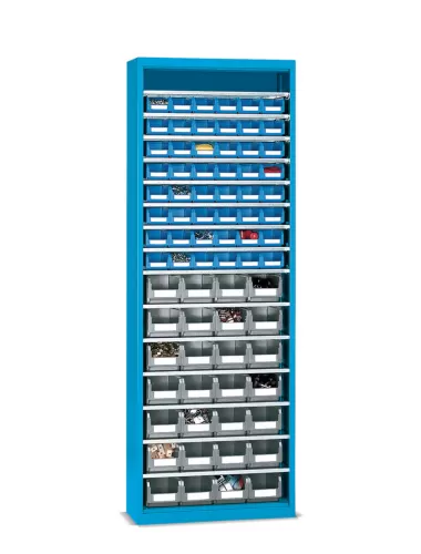 700 x 270 x 2000(h)mm Professional Heavy Duty 15-Shelf Parts Storage Cabinet with Lin Bins (Model 5)