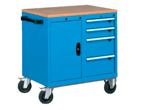 Professional Heavy Duty Mobile Workstations with Beech Desktop (Model A)