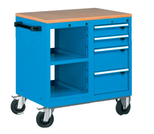 Professional Heavy Duty Mobile Workstations with Beech Desktop (Model B)