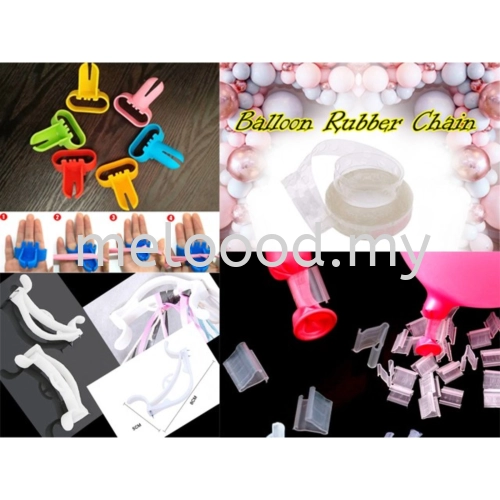 Balloon Accessories Knotter / Balloons Rubber Chain / Balloon V Shape Clips / Wall Hook decorations party