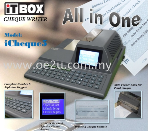 iTBOX iCheque 5 ALL-IN-ONE Cheque Writer (Print Payee Name, Date & Amount)