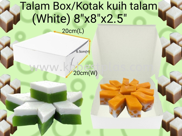 Talam Box/Kotak kuih talam 8"x8"x2.5" 100pcs+/- Lunch Box Paper Products Penang, Malaysia, Perak, Kedah, Butterworth, Kepala Batas Supplier, Suppliers, Supply, Supplies | KB BESTPLAS ENTERPRISE (M) SDN BHD