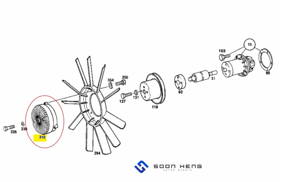 Mercedes-Benz with Engine M110 and M123 - Fan Clutch/ Fan Drive (Original MB)