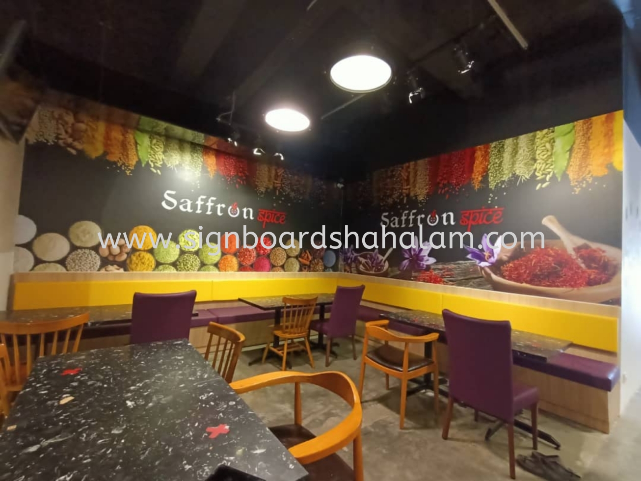 Saffron Signboard Shah Alam - Wallpaper Sticker Printing