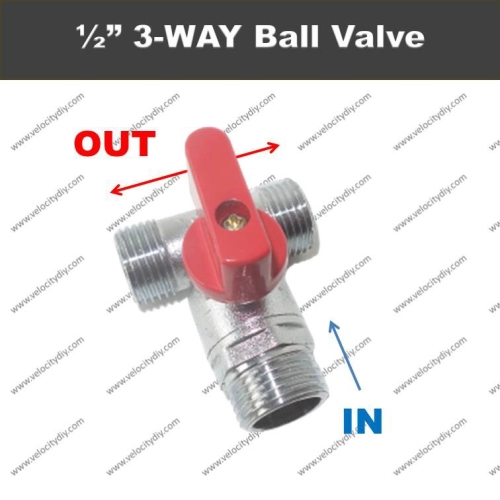 （三向球阀）15mm 3-Way Brass Ball Valve DLM/1/2" One Input And Two Output