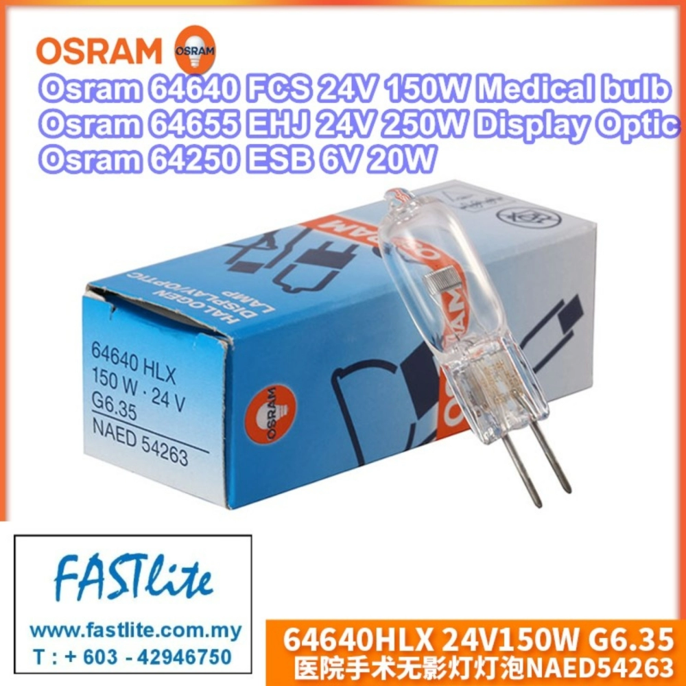 Osram 64640 (FCS) 24v 150w G6.35 Microscope Halogen Bulb (made In Germany)  Kuala Lumpur (KL), Malaysia, Selangor, Pandan Indah Supplier, Suppliers,  Supply, Supplies | Fastlite Electric Marketing