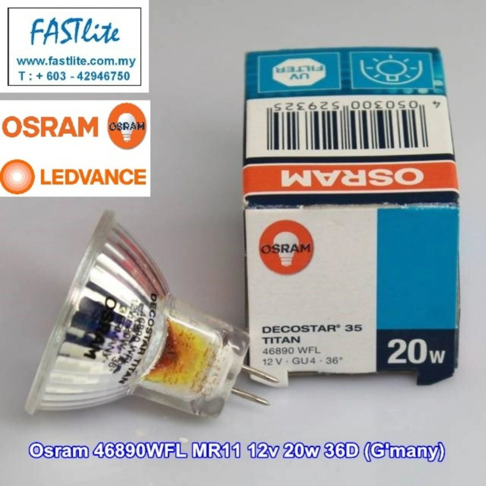Osram 46890WFL Decostar Titan MR11 12v 20w 36dgr (made In Germany) OSRAM /  LEDVANCE Kuala Lumpur (KL), Malaysia, Selangor, Pandan Indah Supplier,  Suppliers, Supply, Supplies | Fastlite Electric Marketing