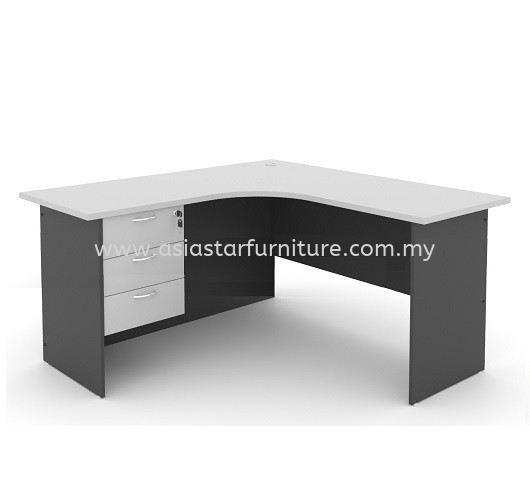 6' L Shape Office Table/Desk c/w Hanging Drawer (Color Grey) - L shape table Kelana Jaya | L shape table Taman Tun Dr Ismail | L shape table Bukit Damansara