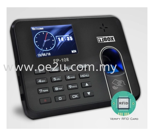 iTBOX FP-10R Fingerprint Time Recorder (Verify RFID Card & NO Software Needed)