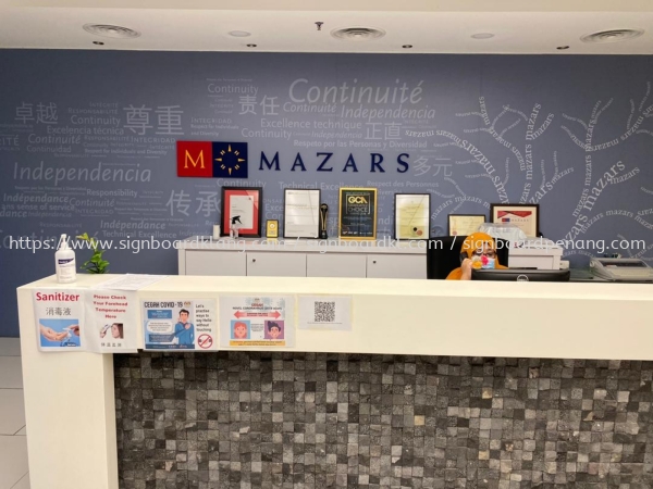 mazars 3d pvc cut out lettering logo indoor signage signboard at klang kuala lumpur puchong shah alam PVC BOARD 3D LETTERING Klang, Malaysia Supplier, Supply, Manufacturer | Great Sign Advertising (M) Sdn Bhd