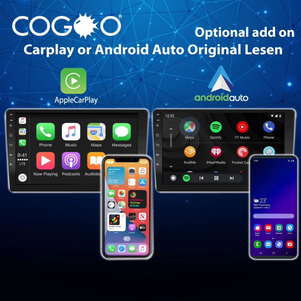 Cogoo 9 or 10.1 Inch Android GPS QLED 1280 x 720p HD Player 8 Core 4GB RAM + 64GB ROM + 4G Sim Slot - CG8-010Q4-DSP64 / CG8-009Q4-DSP64