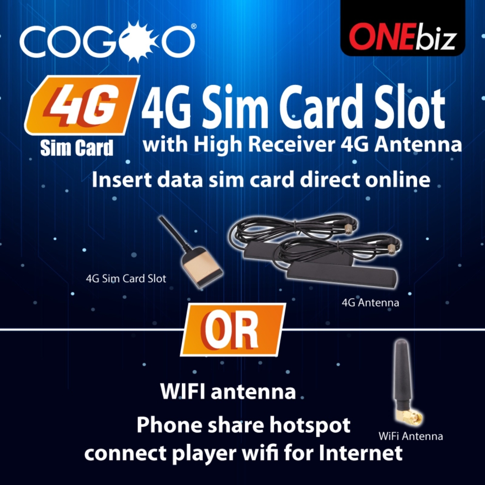 Cogoo CG8 9 or 10.1 Inch Android GPS QLED 1280 x 720p HD Player 8 Core 6GB RAM + 128GB ROM + 4G Sim Slot - CG8-010Q6-DSP128 / CG8-009Q6-DSP128