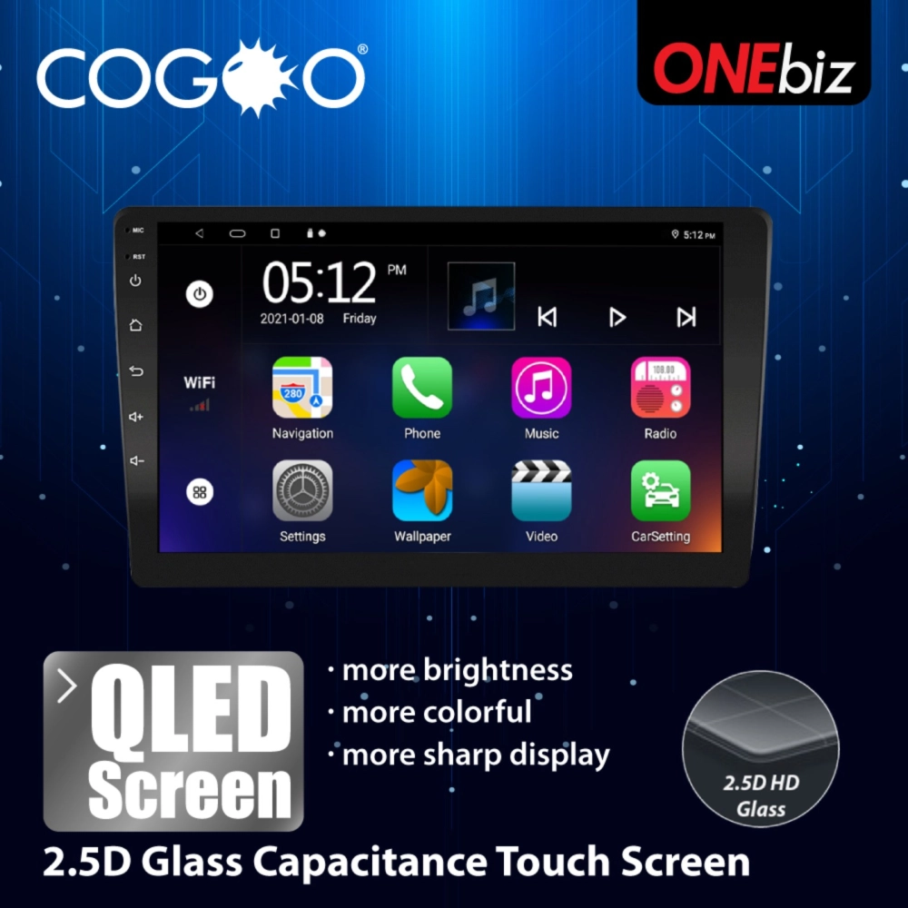 Cogoo CG8 9 or 10.1 Inch Android GPS QLED 1280 x 720p HD Player 8 Core 6GB RAM + 128GB ROM + 4G Sim Slot - CG8-010Q6-DSP128 / CG8-009Q6-DSP128