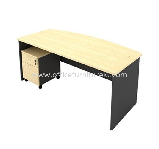 6' EXECUTIVE OFFICE TABLE  / DESK D SHAPE C/W MOBILE PEDESTAL 1D1F AGMB180A (Color Maple) - executive office table Taman Sri Rampai | executive office table Damansara Mutiara | executive office table Taman Subang Permai | executive office table Anniversary Sale