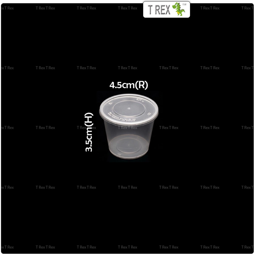 20pcs Disposable Plastic Sauce Cup / Round Food Container with Lid