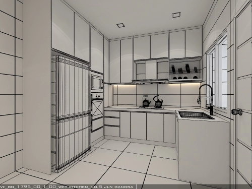 wet kitchen 2D Design 