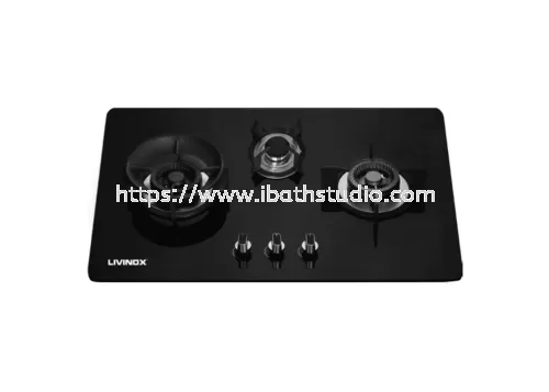 LIVINOX LGH-388 3B-BL 3 BURNER GAS HOB