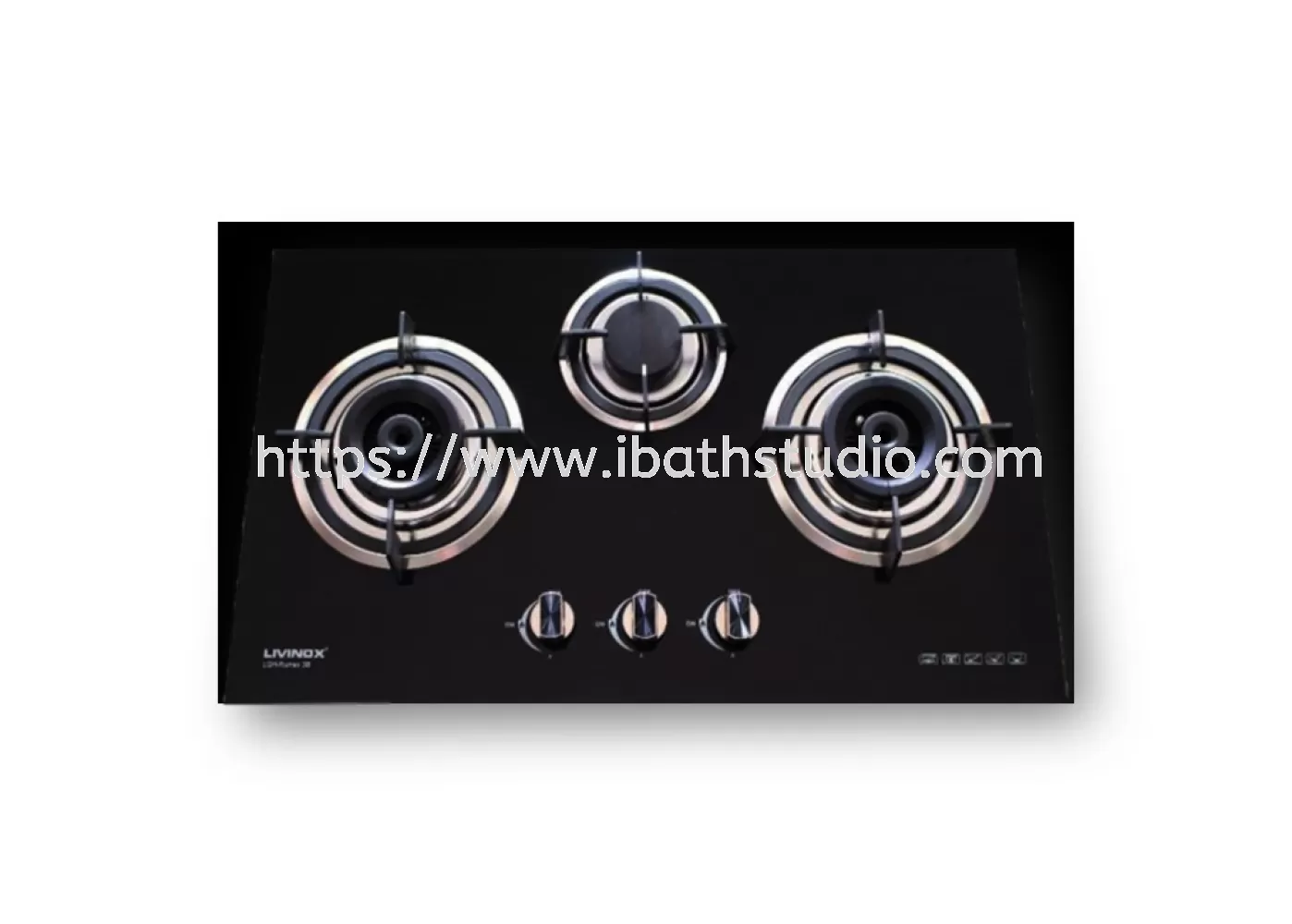 LIVINOX LGH-RUMEX 3B-BL 3 BURNER GAS HOB