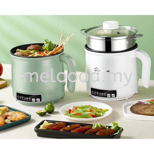 Multi-function 1.7L White Color Electric cooker multifunctional non-stick pan / 多功能电热锅电煮锅迷你小电锅学生宿舍小火