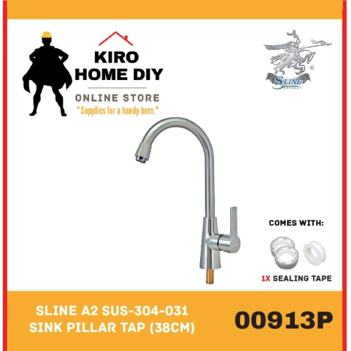 SLINE A2 SUS-304-031 Sink Pillar Tap (38cm) - 00913P