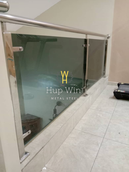  Stainless Steel Handrail with Glass Johor Bahru (JB), Malaysia, Senai Contractors, Installation Services | Hup Win Sdn Bhd