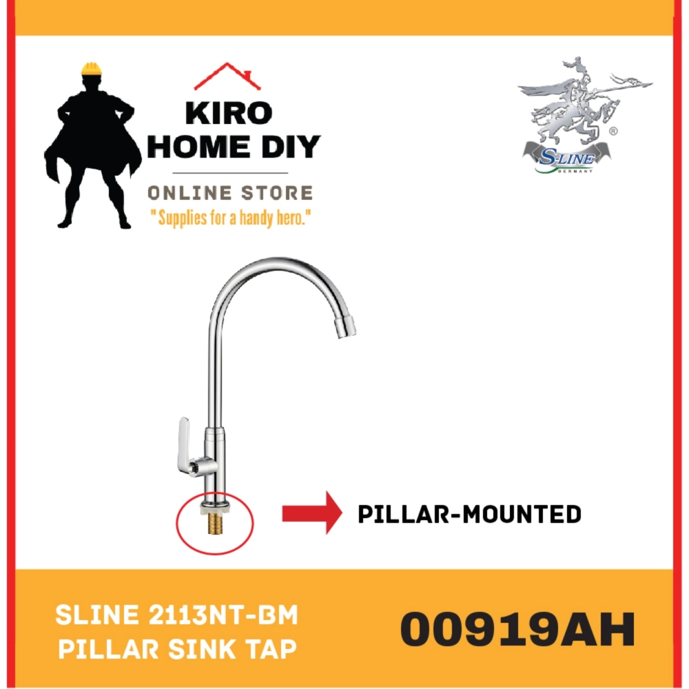 SLINE 2113NT-BM Pillar Sink Tap - 00919AH