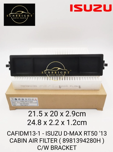 CAFIDM13-1 -ISUZU D-MAX RT50 '13 CABIN AIR FILTER ( 8981394280H ) C/W BRACKET