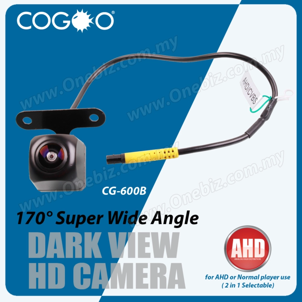 Cogoo 170 Super Wide Angle Dark View HD Reverse Camera for AHD or Normal player use (2 in 1 Selectable) - CG-600B (Black)