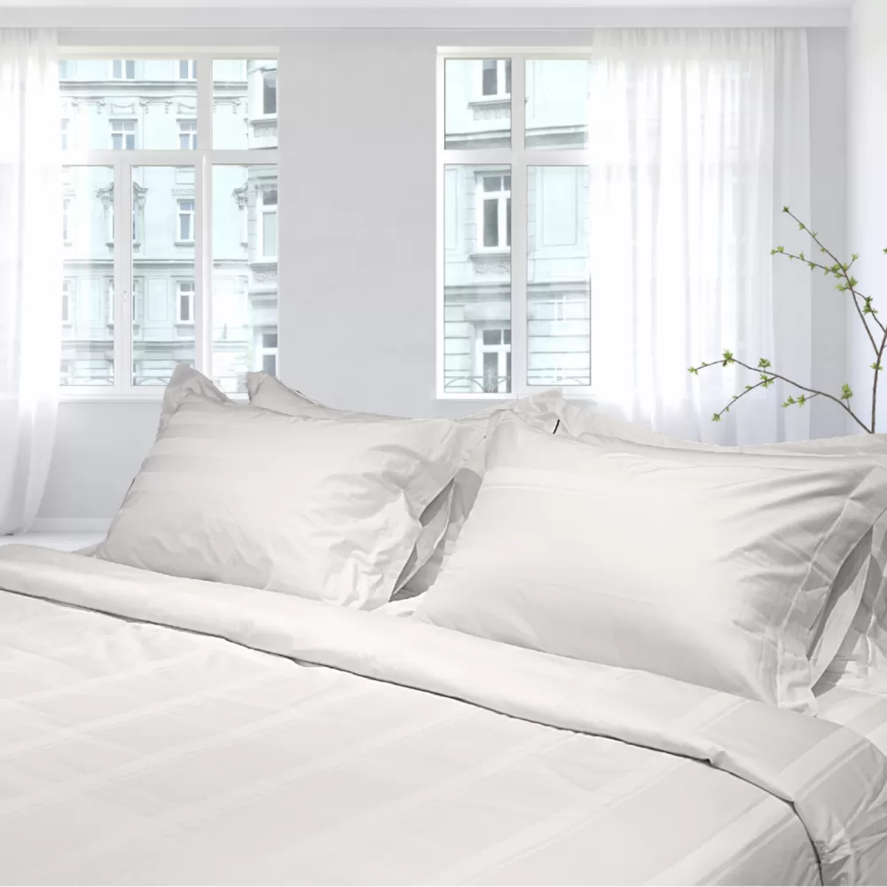 Luxez Luxury 100% Egyptian Cotton Sateen Full Bed Set - Light Grey