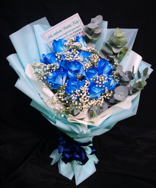 Blue Rose Bouquet HB1116 floristkl Coloring Rose Hand Bouquet Kuala Lumpur (KL), Selangor, Malaysia Supplier, Suppliers, Supply, Supplies | Shirley Florist