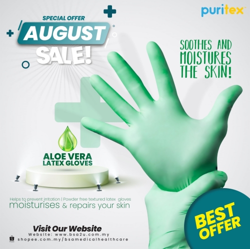 [August Promo] Puritex Latex Aloe Vera Examination Gloves