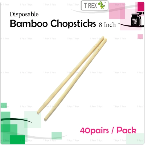 40 pairs Disposable Bamboo Chopsticks - 8 Inch