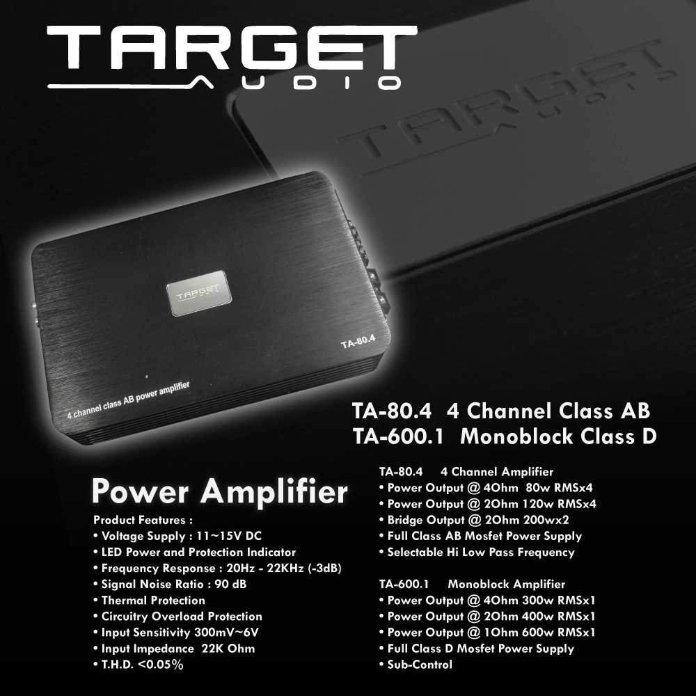 Target Audio Power Amplifier TA-80.4 / TA-600.1