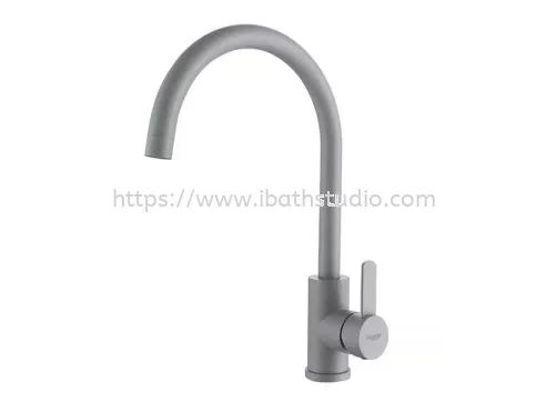 HCE BLACK TAP-KITCHEN TAP-PULL OUT PILLAR SINK MIXER-METALLIC GREY-STAINLESS STEEL-SFK-854(HC)