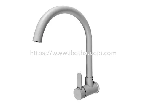 HCE KITCHEN TAP-SINGLE WALL SINK TAP-STAINLESS STEEL-METALLIC GREY-SFK-2303