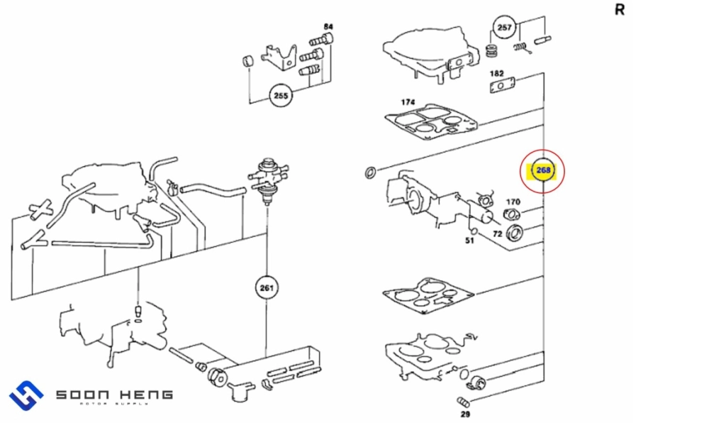 Mercedes-Benz with Engine M110 and M123 - Carburetor Repair Kit (PIERBURG)