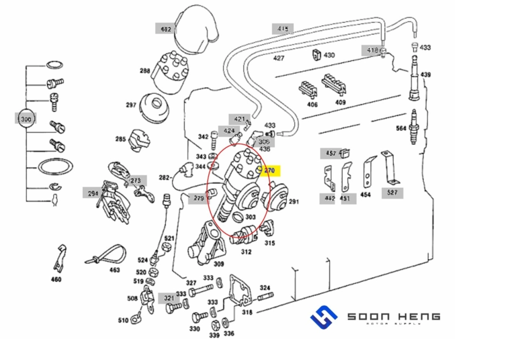 Mercedes-Benz with Engine M110.988/ 989/ 990/ 994 - Ignition Distributor (Original MB)