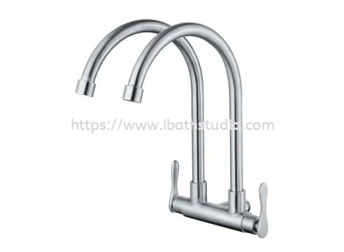 HUN WALL SINK TAP - DOUBLE SPOUT (SUS 304) HWT 9002-B