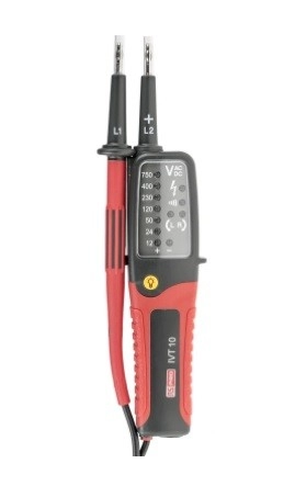 124-1961 - RS PRO IVT-10, LED Voltage tester, 750V ac/dc, Continuity Check, Battery Powered, CAT III