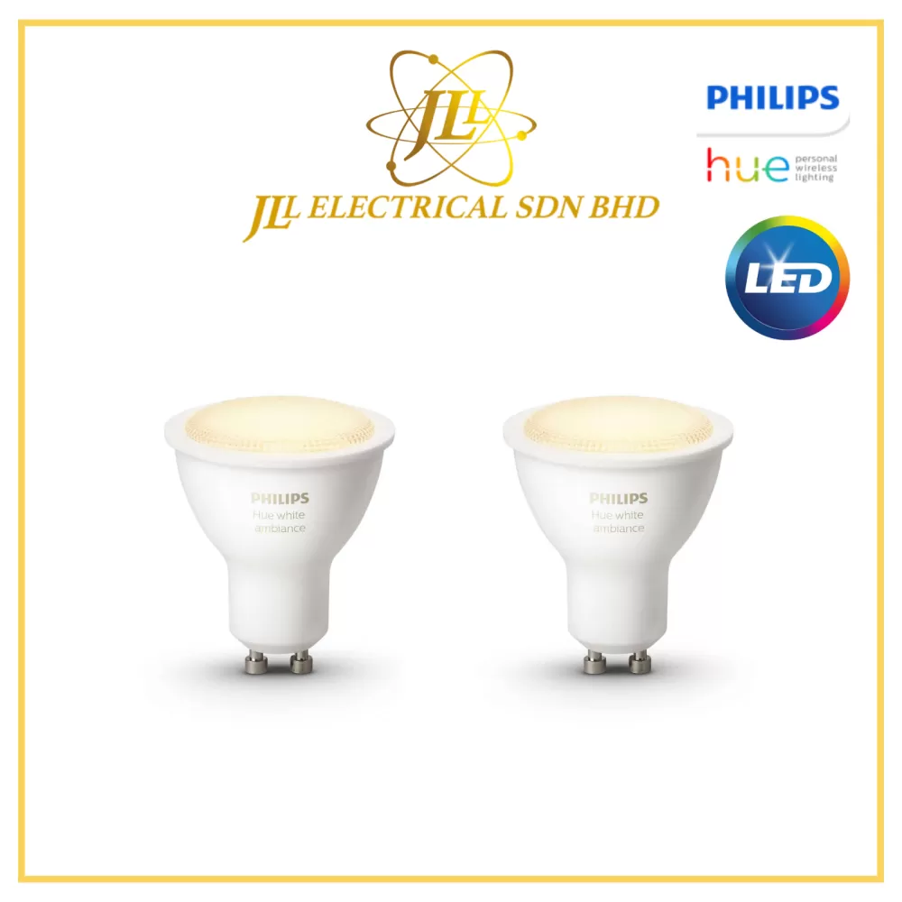 PHILIPS HUE LED BLUETOOTH 5.5W GU10 WHITE AMBIENCE TWIN PACK HUE LED BULB (SMART LIGHT)