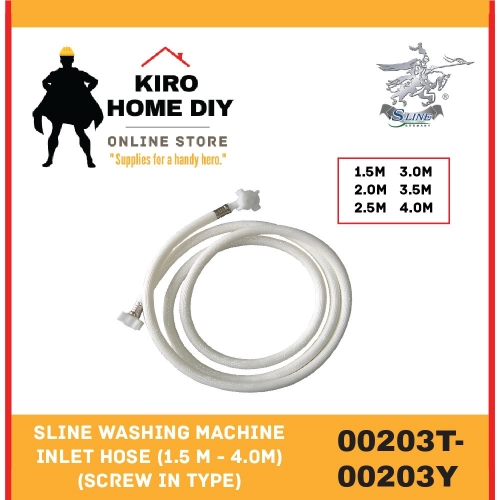 SLINE Washing Machine Inlet Hose (1.5 M - 4.0M) (Screw In Type) - 00203T/ 00203U/ 00203V/ 00203W/ 00203X/ 00203Y