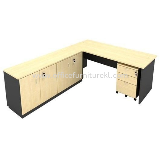 5' OFFICE TABLE WITH DUAL SIDE CABINET & MOBILE DRAWER 2D1F SET