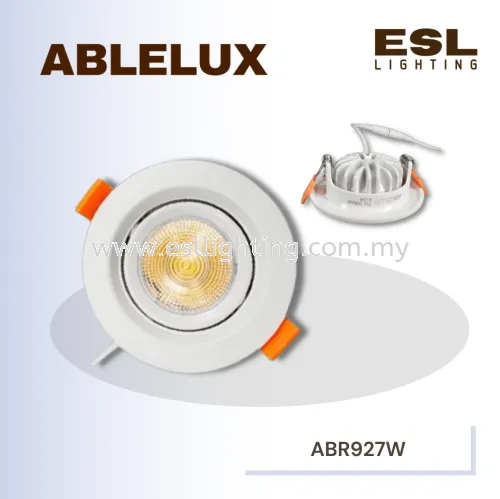 ABLELUX 7W Recessed Round Adjustable LED Spotlight 3000K 650 LUMEN POWER FACTOR 0.9 