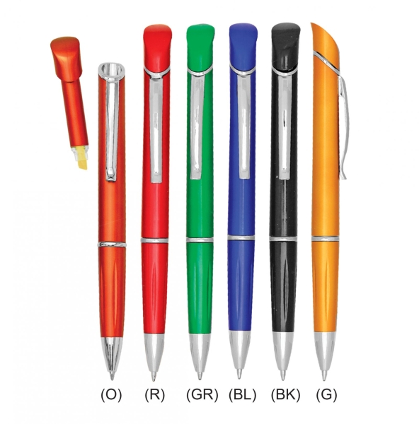 Y 6598 Ball Pen with Highlighter Plastic Pen Writing Instruments Malaysia, Melaka, Selangor, Kuala Lumpur (KL), Johor Bahru (JB), Singapore Supplier, Manufacturer, Wholesaler, Supply | ALLAN D'LIOUS MARKETING (MALAYSIA) SDN. BHD. 