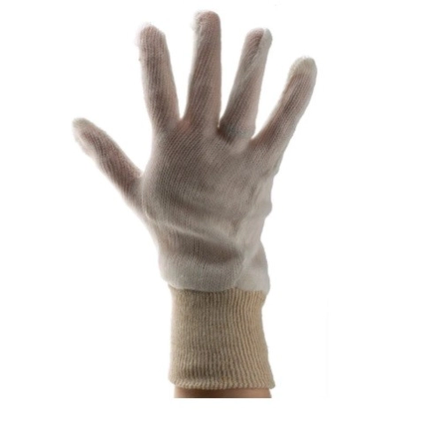 184-6018 - RS PRO White 35% Cotton, 65% Polyester Work Gloves, Size 10, Large