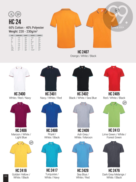 HC24 OREN SPORT Polo T-shirt Apparel Ready Make Products Selangor, Malaysia, Kuala Lumpur (KL), Kajang Uniform, Manufacturer, Supplier, Supply | 99 Uniform Factory Sdn Bhd