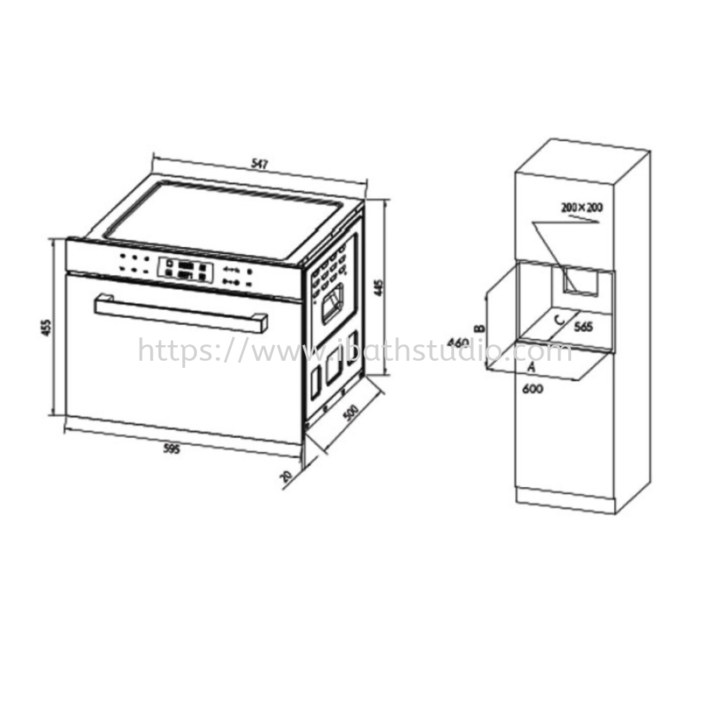 DE&E KA4505 45L Built-In Multifunction Compact Oven