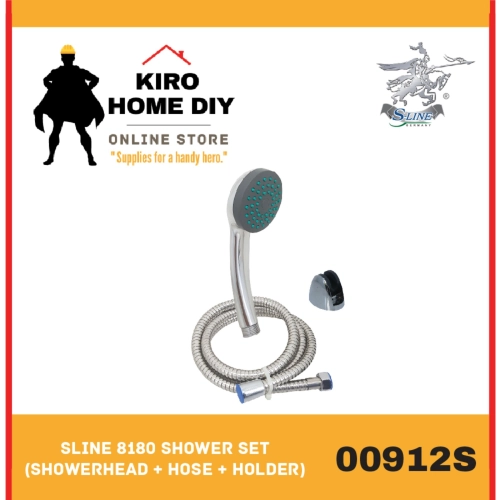 SLINE 8180 Shower Set (Showerhead + Hose + Holder) - 00912S